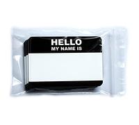 Hello my name is... Vinyl Sticker Pack Weatherproof / Black 10.5 x 7.4 cm Name Plate