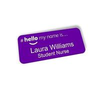 Hello My Name is Violet Background Name Badge 76 x 32 mm Dementia Friendly Doctor Student Doctor GP Healthcare Assistant Nurse Practitioner Clinical Medical