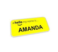 Hello My Name is Yellow Background Name Badge 76 x 32 mm Dementia Friendly Large Clear Text for Doctor Student GP Healthcare Assistant Nurse Practitioner Clinical Medical