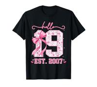 Hello Nineteen Est 2007 Pink Coquette Bow 19th Birthday Girl T-Shirt