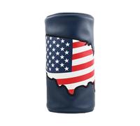 HELLO NRC Golf Head Covers for Driver, Barrel Style Wood Club Headcover, Premium PU Waterproof Leather with Exquisite Embroidery USA Stars and Stripes for Most Golf Clubs Blue 1pc