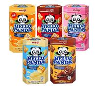 Hello Panda Biscuit Snacks Assorted Flavours Pack of 5 - Filled Crunchy Biscuits Halal Snack Selection