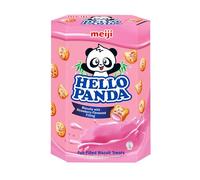 Hello Panda Biscuits 260g - Fun, Crunchy Biscuits Filled with Smooth Chocolate Cream | Halal Certified (Strawberry)