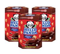 Hello Panda Chocolate Biscuits 260g x 3 Packs - Fun, Crunchy Biscuits Filled with Smooth Chocolate Cream