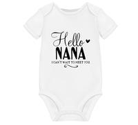 Hello Pregnancy Announcement Ideas For Grandparents Personalised Baby Grow Reveal Nanny Grandma Nana To Be Vest Onesie Due 2025 2026