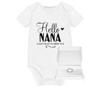 Hello Pregnancy Announcement Ideas For Grandparents Personalised Baby Grow Reveal Nanny Grandma Nana To Be Vest Onesie Due 2025 2026