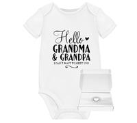 Hello Pregnany Announcement Grandma Grandpa Grandparents Reveal Ideas Personalised Baby Vest Baby Coming Soon Due 2025 2026 Clothing Gifts