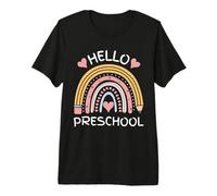 Hello Preschool Cute Pencil Rainbow Back to School - Kids Premium T-Shirt