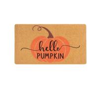 Hello-Pumpkin Coir-Welcome-Doormat Non-Slip Mat - 17"x30" PVC Backing Fall Doormats for Indoor-Outdoor Entrance-Autumn Front-Door-Mat