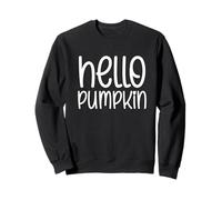 Hello Pumpkin Cute Orange White Fall Autumn Halloween Design Sweatshirt