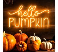 Hello Pumpkin Neon Signs Custom: Personalized Led Lights, Autumn Decor, Welcome Sign, Fall Decor, Home Ornament