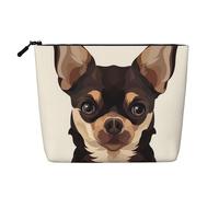 Hello Puppy Makeup Bag, Large Capacity Travel for Women, Waterproof Single-Ply Imitation Hemp Portable Zipper Cosmetic BagCosmetic Organizer Pouch
