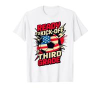 Hello Ready KICK Off Third Grade Soccer First Day Cute Value Graphic T-Shirt, Men, White, S
