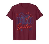 Hello Sailor T-Shirt, Men, Burgundy, Large