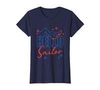 Hello Sailor T-Shirt, Women, Navy Blue, XX-Large