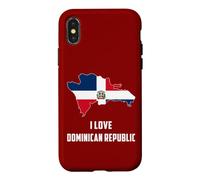 Hello Santo Domingo I Love Dominican Republic Map Flag Print Case for iPhone X/XS