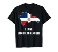 Hello Santo Domingo I Love Dominican Republic Map Flag Print Value Graphic T-Shirt, Men, Black, M