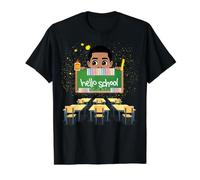 Hello School Black Boys Melanin Boy Student Prince Classroom Value Graphic T-Shirt, Men, Black, M