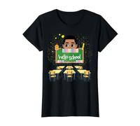 Hello School Black Boys Melanin Boy Student Prince Classroom Value Graphic T-Shirt, Women, Black, XL