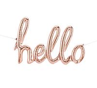 Hello Script 47" Foil Balloon - Rose Gold