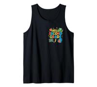 Hello Second Grade Funny Back to School Student Teacher Art Tank Top