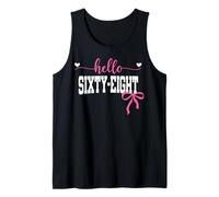 Hello Sixty-Eight Est 1957 Coquette Bow 68th Birthday Girl Tank Top