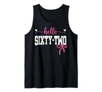 Hello Sixty-Two Est 1963 Coquette Bow 62nd Birthday Girl Tank Top