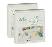 Hello Spring 3D Egg Garland 3m x Pack of 2 - Celebrate Easter and Welcome in the Springtime - the Perfect Way to Outfit Your Home, Ready for New Beginnings, Chocolate Eggs and Family Time