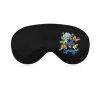 Hello Spring Butterfly Flowers Soft Sleep Masks for Men Women Silk Eye Mask with Adjustable Strap Comfortable Blindfold Eyeshade