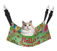 Hello Spring Flower And Umbrella Garden Printed Pet Hammock - Sleeping Hammock For Cats, Rabbits, Ferrets, Puppies, Small Animals