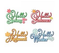 Hello Spring Summer Autumn Winter Metal Cutting Dies Sets for Card Making