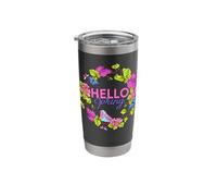 Hello Spring Sunny Sun Flower Women Easter Mother's Day Love Stainless Steel Insulated Tumbler