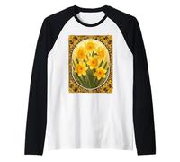 Hello Spring The Cheerful March Daffodil Raglan Baseball Tee