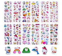Hello Stickers- Kity Stickers for Kids Children, Anime 3D Puffy Rainbow Stickers for Girls, Cartoon Waterproof Stickers for Party Bags Fillers Rewarding Laptop Skateboard Scrapbooking Wall Bottle