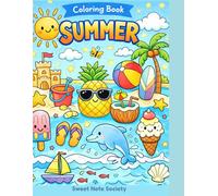 Hello Summer! A Kids Coloring & Activity Book. Double-Sided Pages - Perfect for Crayons & Colored Pencils: 40 Fun Beach & Ocean Scenes with Mazes and Word Search for Kids Ages 3-6