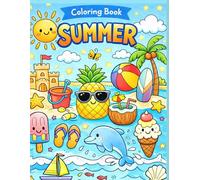 Hello Summer! A Kid's Coloring & Activity Book. Single-Sided Pages - Perfect for Markers & Paints: 40 Fun Beach & Ocean Scenes with Mazes and Word Search for Kids Ages 3-6