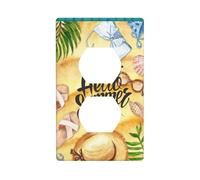 Hello Summer Beach Electrical Outlet Covers, Standard Size 1-Gang 4.50" X 2.76", Unbreakable Polycarbonate Thermoplast