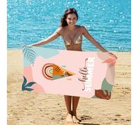 Hello Summer Beach Towel Abstract Ice Cream Tropical Leaf Print Lightweight Towel Beach Trips Poolside Relaxation Vacation