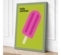 Hello Summer Canvas Wall Art Print 24x16 Inch
