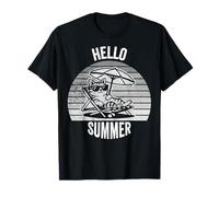Hello Summer Cat On Beach Chair Fun Vibe T-Shirt