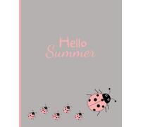 Hello summer: Cute ladybug designs large notebook