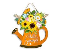 Hello Summer Door Sign Farmhouse Sunflower Summer Decor Sign Welcome Summer Door Sign for Front Door Hanging Sign for Home Summer Decor Sign for Home Wall Farmhouse
