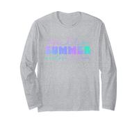 Hello Summer Goodbye School Soft Gradient Lettering Blues Long Sleeve T-Shirt