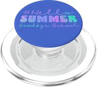 Hello Summer Goodbye School Soft Gradient Lettering Blues PopSockets PopGrip for MagSafe