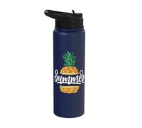 Hello Summer Messy Bun Summer Vacation Stainless Steel Insulated Water Bottle