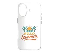 Hello Summer Retro Sunset Palm Trees Beach Vacation Case for iPhone 17