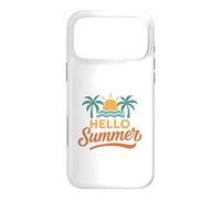 Hello Summer Retro Sunset Palm Trees Beach Vacation Case for iPhone 17 Pro Max