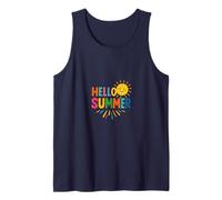 Hello Summer Sunshine Season Vacation Vibes Bright Tank Top