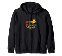 Hello Summer Sunshine Season Vacation Vibes Bright Zip Hoodie