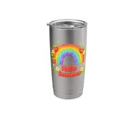 Hello Summer Teachers Students Rainbow Berries Vintage Stainless Steel Insulated Tumbler